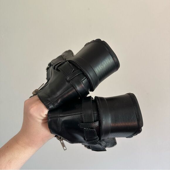 Demonia Black Vintage Y2k Goth Vegan Leather Platform Pirate Lugged Ankle Boots - Picture 6 of 10